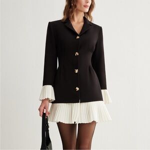 Commense two toned pleated blazer dress